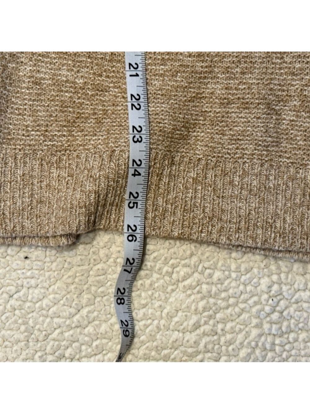 Pink Clover Beige Knit Sweater Small Neutral Lightweight Crewneck Pullover Cozy - Picture 15 of 16